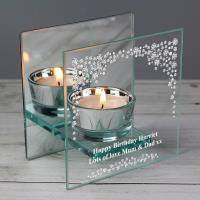 Personalised Diamante Mirrored Glass Tea Light Candle Holder Extra Image 1 Preview